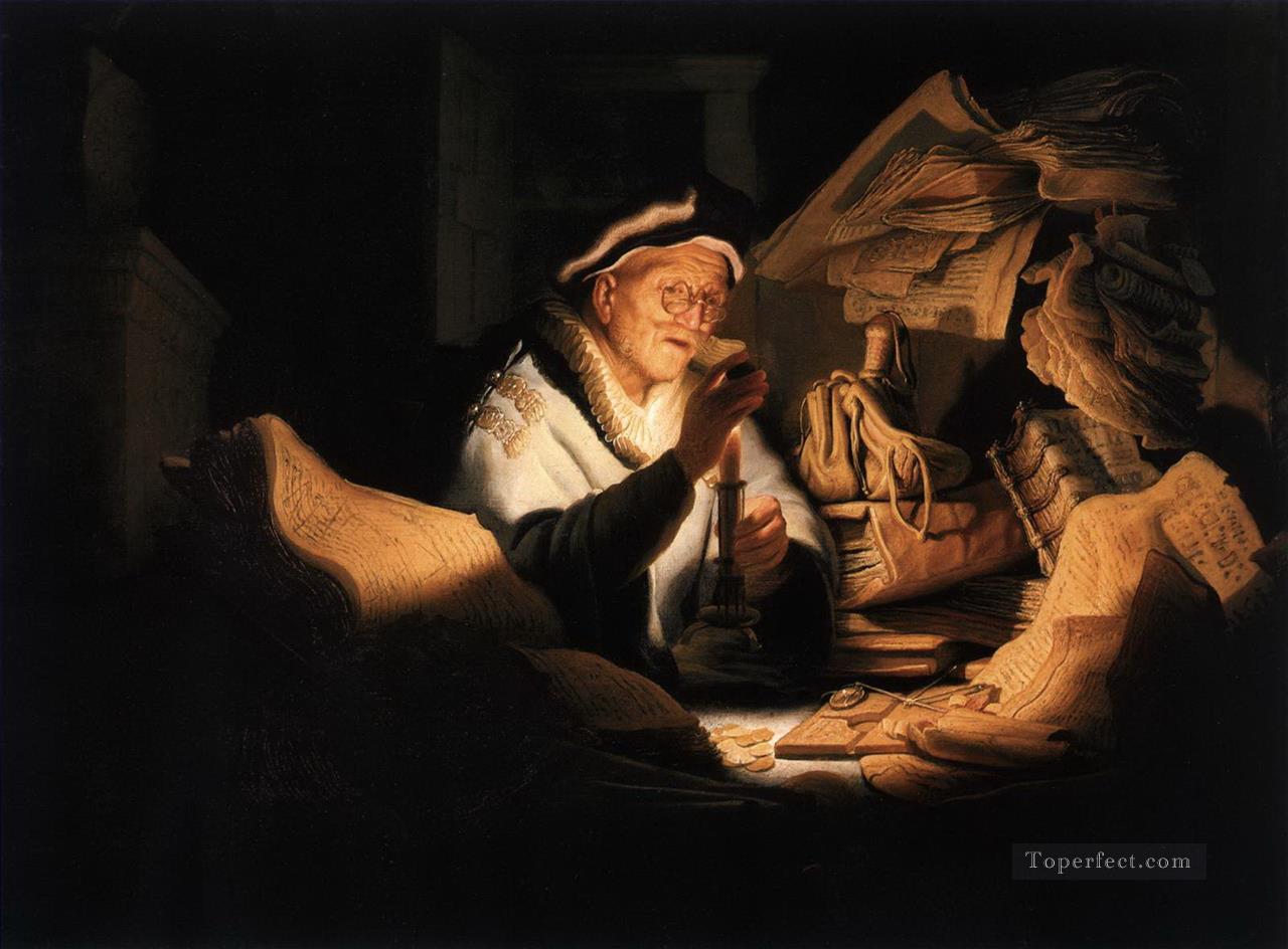 El hombre rico de la parábola de Rembrandt Pintura al óleo